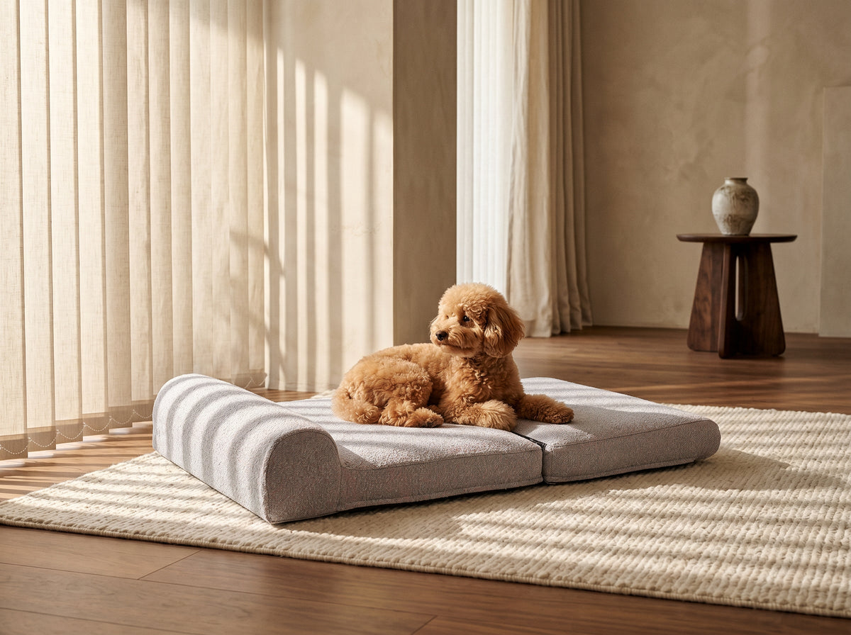 Cama plegable Holfur tejido cheviot para el descanso de invierno del perro