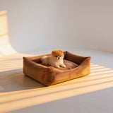Cama Perro Pana Gruesa Beige